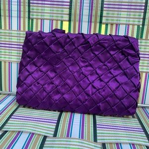 NWT vintage deep purple satin quilted clutch/ crossbody small purse 🎩